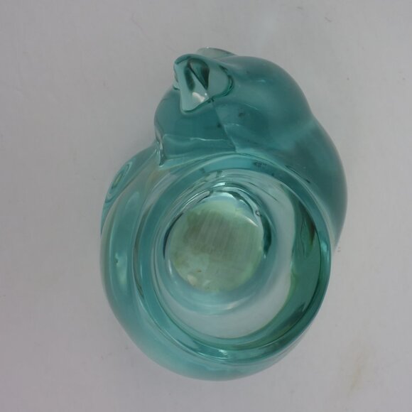Indiana Glass Teal Aqua Glass Cat Candle Holder - Picture 3 of 7